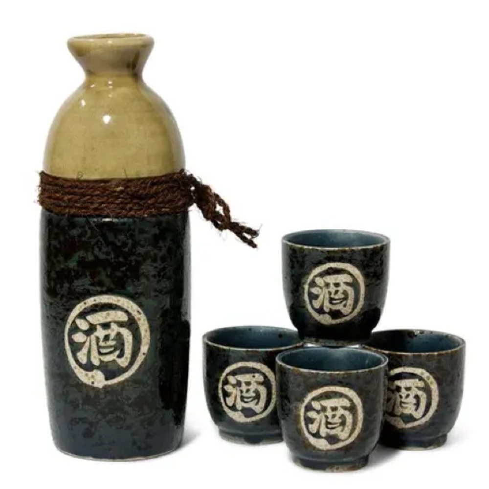 Sake Set with Alcohol Character, Multicolor